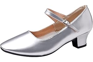Women's Mary Jane Flats Soft Ballet Flats Pumps Chunky Comfortable Low Heels Closed Round Toe Dancing Shoes