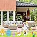 Supla 12 Pcs Assorted Easter Yard Signs Easter Yard Garden Stakes Bunny Chick Easter Egg Basket Tulip Butterfly Lawn Ornaments Yard Art with 14 Pcs Metal Stakes for Easter Spring Outdoor Decorations