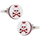 Cuff-Daddy Red Skull &amp; Crossbones Cufflinks with Presentation Box