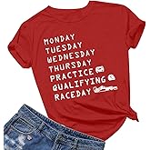 Racing Cars Shirt for Women Race Week Shirts Short Sleeve Tee for Car Lover