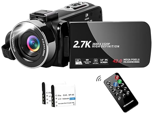 Camcorder Video Camera 42MP with LED Fill Light,18X Digital