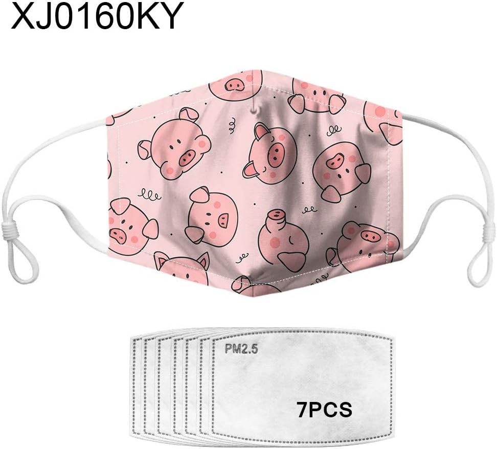 comeslele Adult Cartoon Pattern Sloth Breathable Washable Anti Haze Mouth Cover with PM2.5 Filter XJ0160KY
