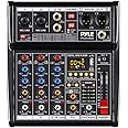 Pyle Professional DJ Audio Mixer Controller - 4-Channel DJ Controller Sound Mixer w/DSP 16 Preset Effects, USB Interface, 2 XLR Mic/Line Input, AUX, FX Processor MP3 Player, Headphone Jack PMX464