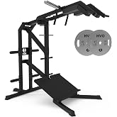 HVO Leverage Hack Squat Machine：4-in-1 Shoulder Press Calf Raise &amp; Lunges | 4-in-1 Lower Body Strength Trainer Heavy-Duty Plate Loaded Home Gym Equipment, 1000LB Capacity