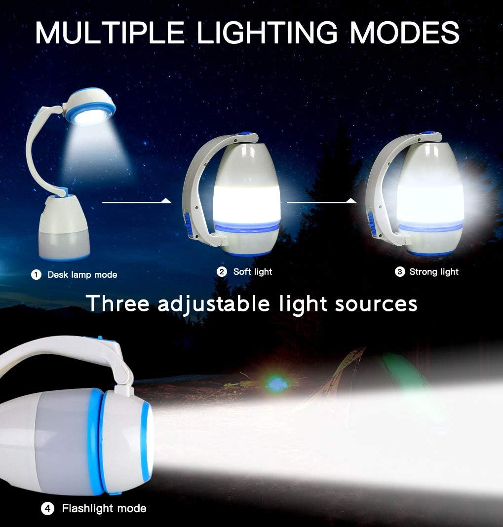 Portable LED Hiking Camping Lantern Tent Fishing Lamp Light USB Rechargeable  SP