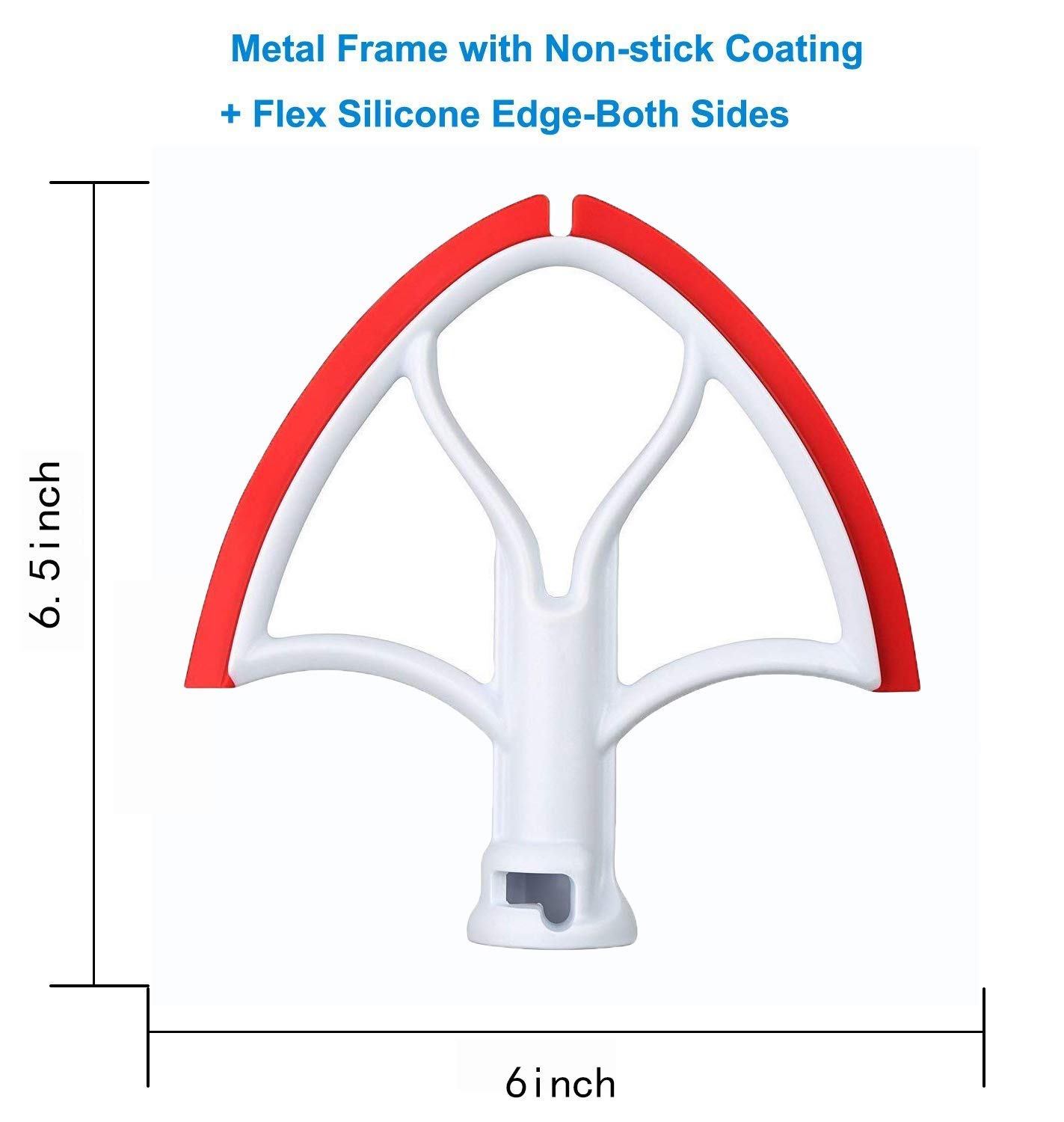 AIZARA 4.5-5 Quart Flex Edge Beater for KitchenAid Tilt-Head Stand Mixer, Flat Beater Blade with Flex Edge Bowl Scraper(Red)