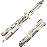 Stainless Steel Butterfly Comb Practice Trainer for Training Unsharpened Blade Folding Tool