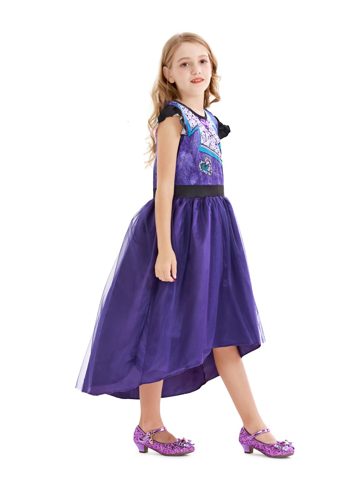 Descendants Costume Princess Dress Up Outfits Halloween Party Cosplay Dress with Wig