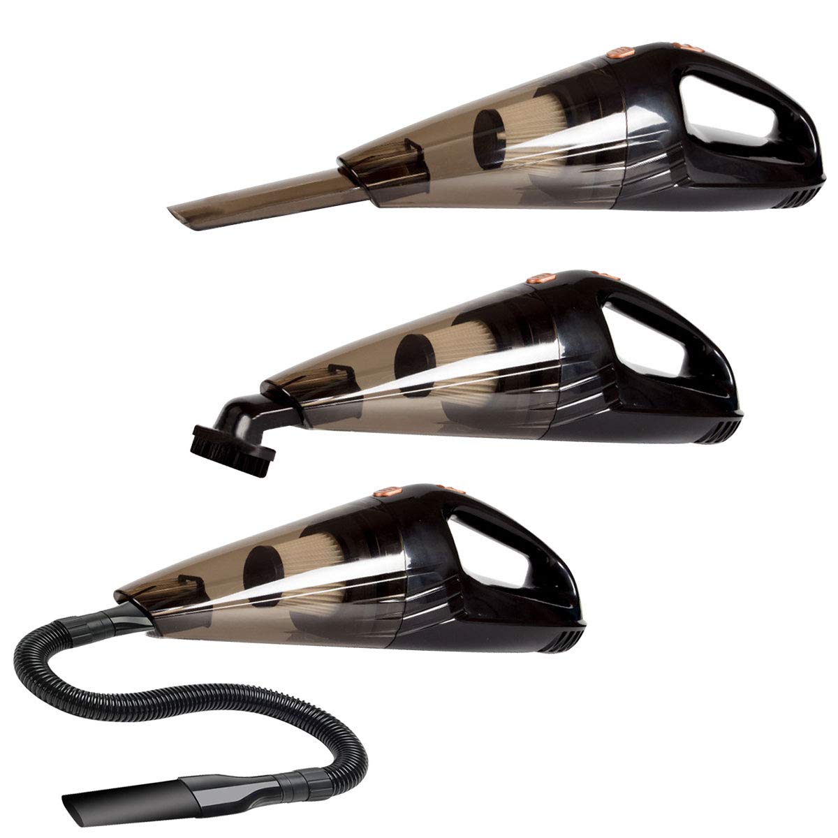 KULUSSY Car Vacuum Cleaner, Handheld Auto Vacuum of High Power Wet & Dry Car VAC Stainless Steel Strong Suction Mini Size DC 12-Volt 16.47ft(5M) Power Cable with a Carry Bag By