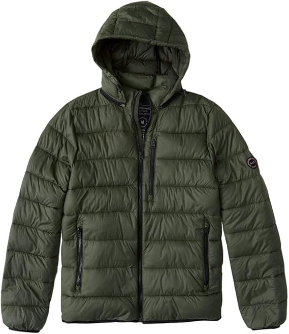 Amazon アバクロンビー フィッチ Abercrombie Fitch ダウンジャケット Lightweight Packable Down Puffer オリーブ Olive S 並行輸入品 コート ジャケット 通販
