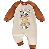 Gureui Newborn Baby Girl Cowgirl Outfit Long Sleeve Romper Onesie Jumpsuit Infant Western Clothes