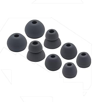 Rayker Ear Tips for BeatsX Wireless Headphone, Noise Isolation Comfort Silicone Tips, S/M/L Double Flange Size Included, 4 Pairs, BeatsX Eartips (Gray)
