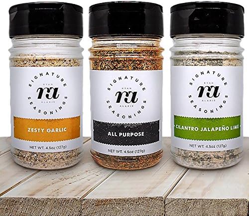 Chicken Seasoning, All Natural Set of 3 Flavors - All Purpose, Zesty Garlic, Cilantro Jalapeno Lime Spice Blends – Low Sodium, Non GMO, Gluten Free, Large 4.5 oz Shakers - by RA Seasonings