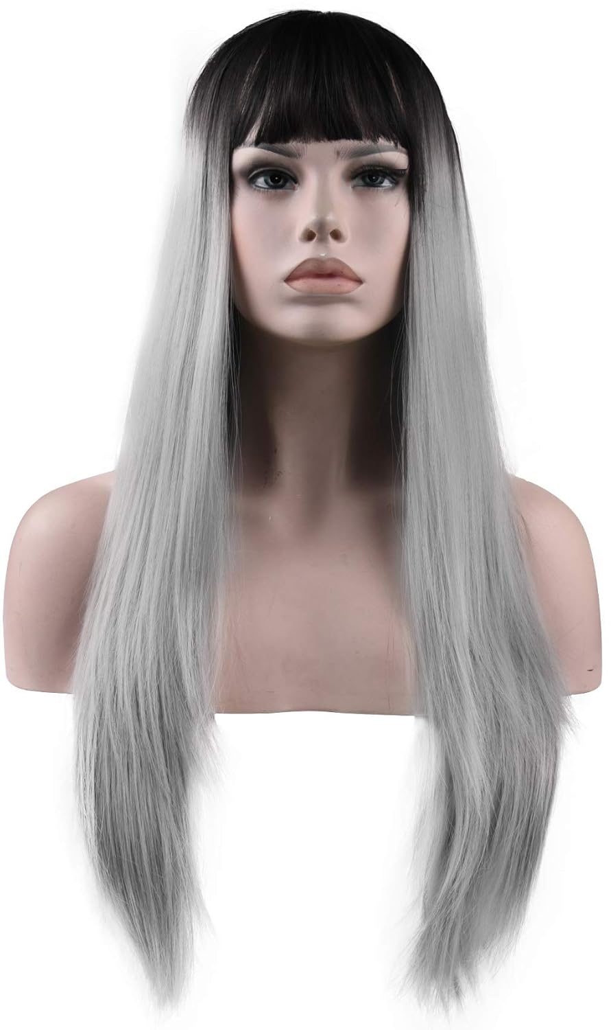 Amazon Com Seieka Synthetic Women Wig With Bangs Ombre Color