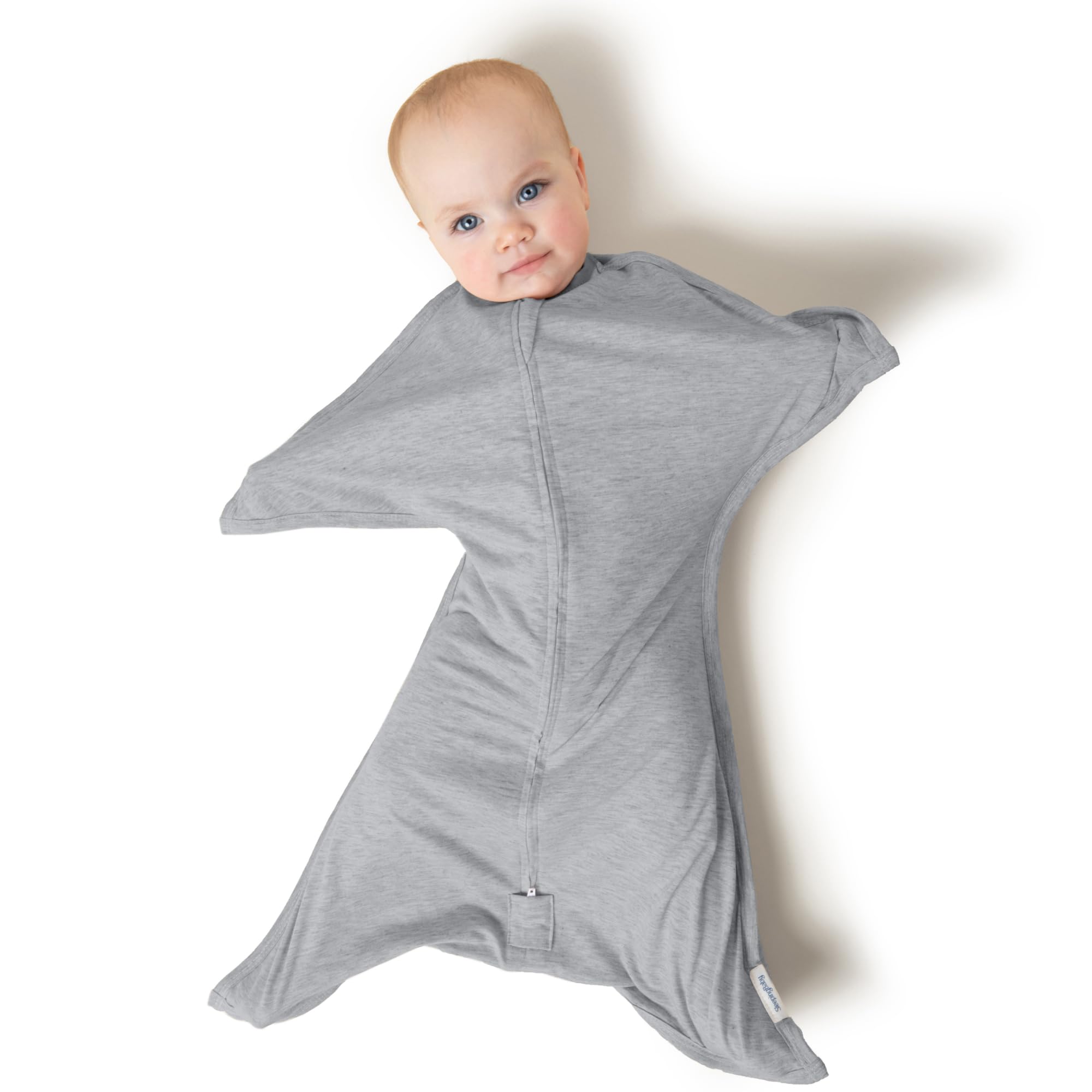 Photo 1 of SleepingBaby Zipadee-Zip Transition Swaddle - Cozy Baby Swaddling Blanket with Zipper Convenience - Roomy Wearable Blanket for Easy Diaper Changes - 12-24 Month - Hall of Fame Grey Heather