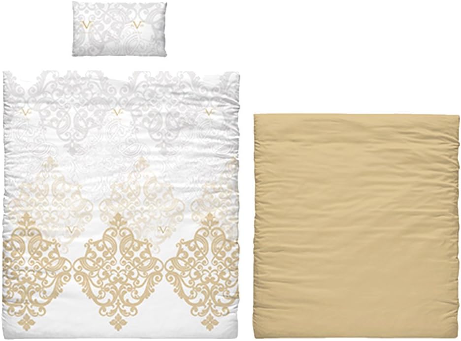 Versace 19 V69 Savannah Adjustable and Pillowcase Bed, Cotton, Gold, 35 x 25 x 23 cm, Pack of 6