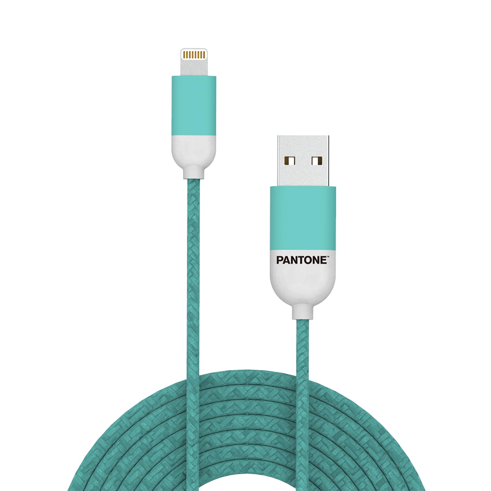 Pantone PTLCS0015L Lightning Cable, 2.4A, 1M Length, Cyan
