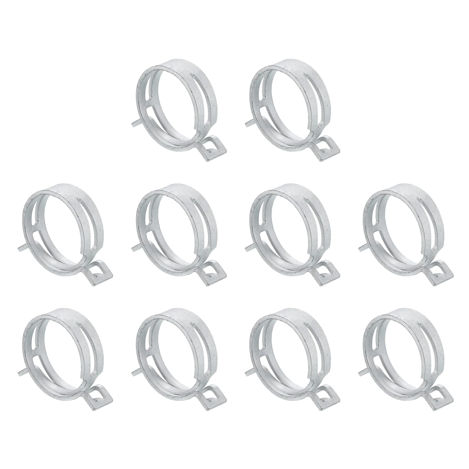 Sourcingmap 10Pcs Spring Band Type Action Fuel/Silicone Vacuum Hose Pipe Clamp, 38mm Low-Pressure Air Spring Hose Clip Clamp for Automotive Oil Pipe Water Pipe, Silver