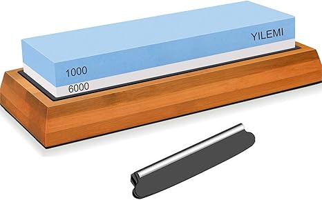 Amazon Yilemi 両面砥石包丁研ぎ 滑り止めゴム台座 補助具付き 日本語説明書付き 砥石