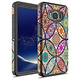 Galaxy S8 Active Case, Rosebono Hybrid Dual Layer Shockproof Slim Hard Cover Graphic Fashion Cute Colorful Silicone Skin for Samsung Galaxy S8 Active (Colorful Mandala)