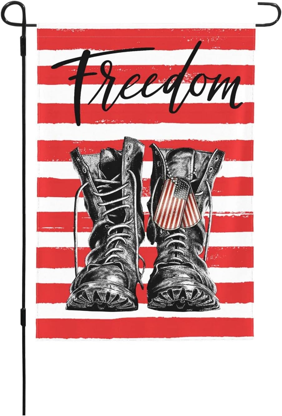 Patriotic American Flag Garden Flag 12.5x18 inch, Double Sided Outdoor Yard Flags Freedom Boots Banner Fade Resistant for House Yard Decor