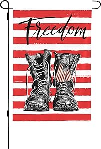 Patriotic American Flag Garden Flag 12.5x18 inch, Double Sided Outdoor Yard Flags Freedom Boots Banner Fade Resistant for House Yard Decor
