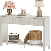 FATORRI Entryway Console Table with 2 Drawers, 47.2 inch Modern Sofa Table for Living Room, Couch Tables Behind Sofa and Hallway Tables with Storage, Antique White