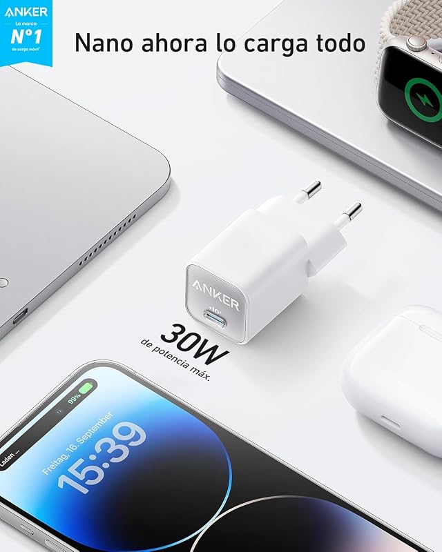511 Nano 3 Cargador USB-C GAN 30W Carga Rapida