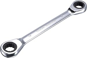 uxcell Double Box End Ratcheting Wrench (12mm x 14mm) Metric 72 Teeth 12 Point Ratchet Spanner Tools, CR-V