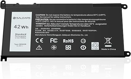 Amazon Com Saleaps Wdx0r Wdxor Laptop Battery Replacement For Dell Inspiron 13 5368 5378 5379 7368 7378 Inspiron 15 5565 5567 5568 7570 7579 17 5765 5767 5770 Fit Notebook T2jx4 Fc92n Cymgm 42wh 11 4v Home Audio Theater