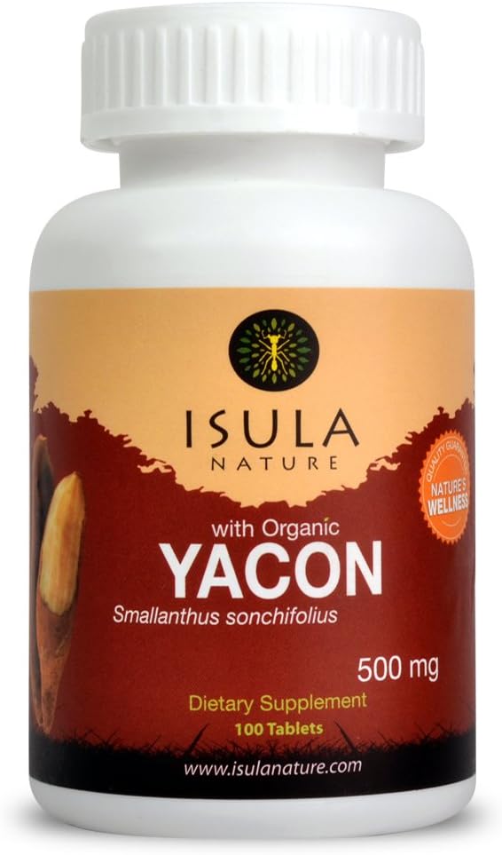 Isula Nature Organic Yacon Pure 500mg X 100 Tablets - Weight Loss Diet Pills - Metabolism Booster