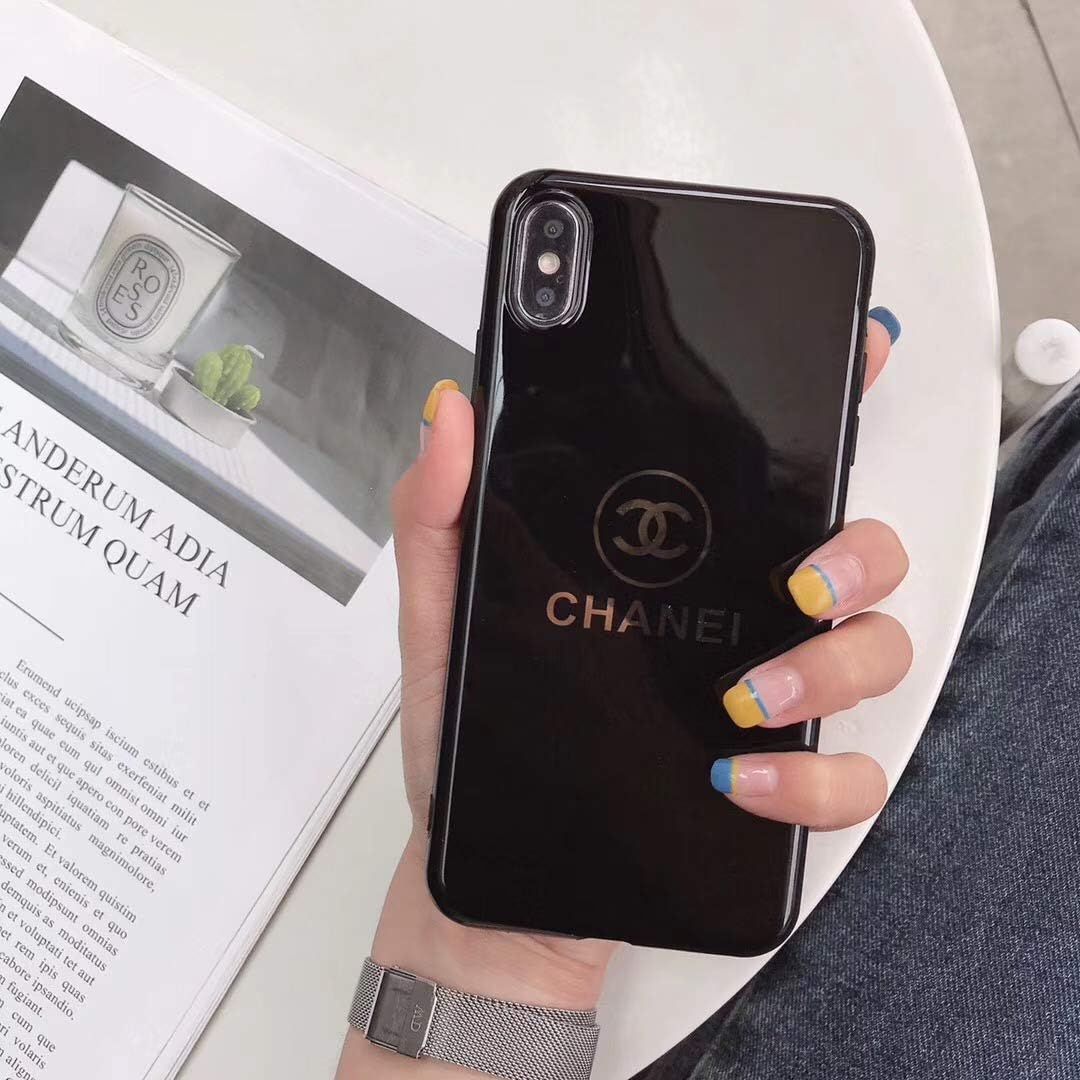 Fashion iPhone Xs MAX, New Elegant Luxury Classic Logo Thin TPU iPhone Xs MAX Case - Black B