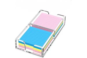 WINFFOR Acrylic Notepad Holder Dispenser - 3x3 in 2IN1 Sticky Note Memo Holder for Desk Organizer (W/O Pads) Office Desk Accessories School Supplies, Crystal Clear