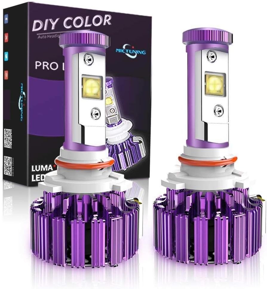 KOYA Super Bright Car LED Headlight Bulbs 9005-60w 6000LM Cool White w/Amber Filter Clear Driving Lamp Bulbs for Halogen or HID Bulbs