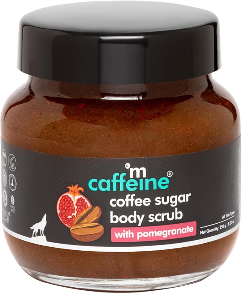 mCaffeine Coffee Sugar Body Scrub Pomegranate 8.82 oz Unisex Exfoliating