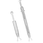 2 Pieces Stainless Steel 4-Claw Pick up Tool 4 Prongs Jeweler's Pick Up Tool for Small Parts Pickup Metal Grabber Claw Pickup Holder for IC Chip Electronic Components Nails Clamping, Silver