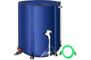 FAMIROSA 50 Gallon / 200L Collapsible Rain Barrel, Foldable PVC Rain Barrels to Collect Rainwater from Gutter, Portable Water Storage Tank Container with Hose Spigot, Water Catcher Collector Blue