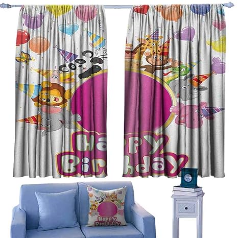 Amazon Com Kids Birthday Indo Curtains Baby Safari Jungle Animals