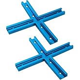 POWERTEC 71698 3" T-Track Intersection Kit with Predrilled Mounting Holes, for Universal T Track, T Track Accessories for Woo