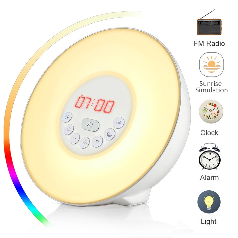 Wake Up Light Luces despertador Wuloo Sunrise Simulación Wake Up Luces despertar