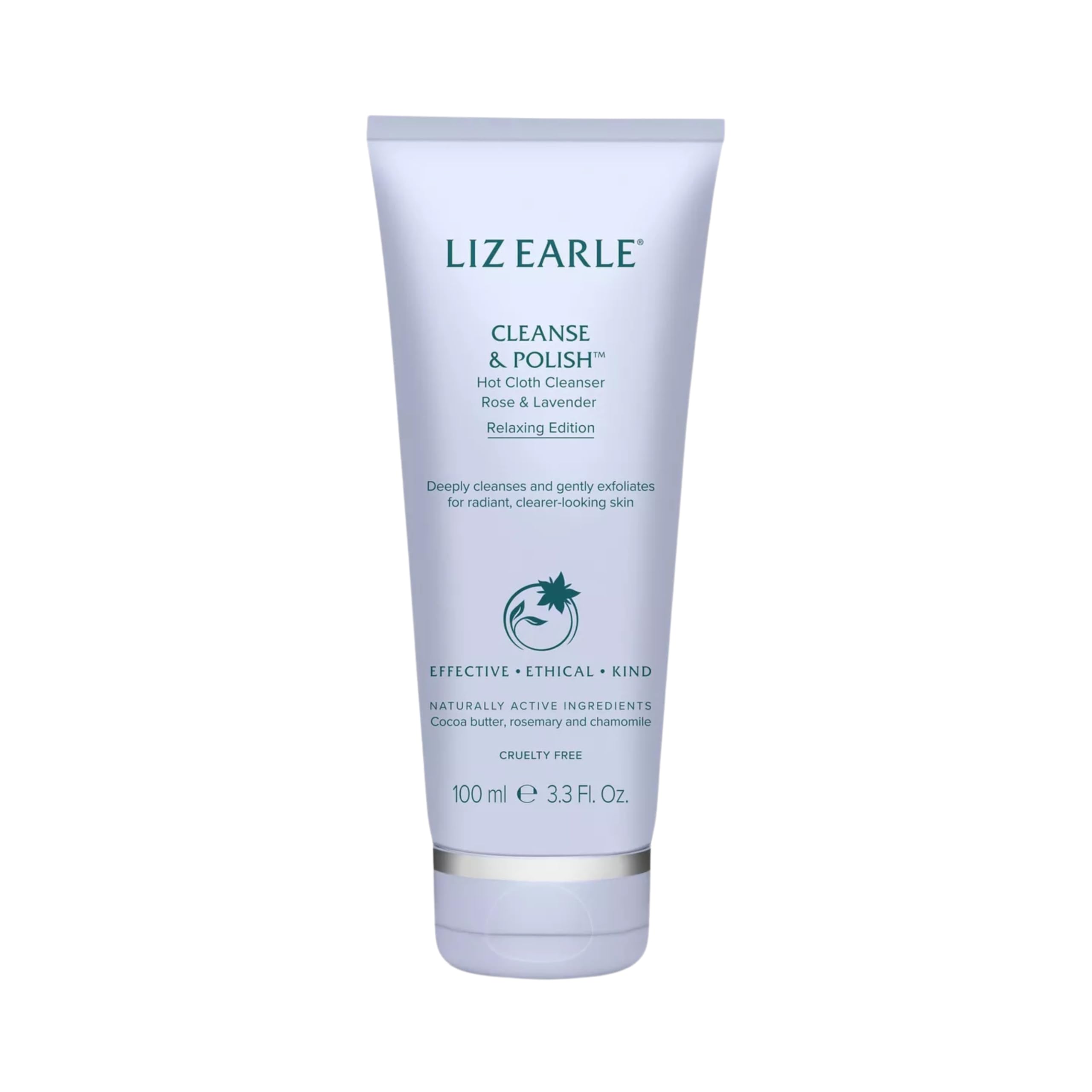 Liz Earle Cleanse & Polish™ Hot Cloth Cleanser Rose & Lavender Relaxing Edition for All Skin Types, with Cocoa Butter, Rosemary, Chamomile, 100ml
