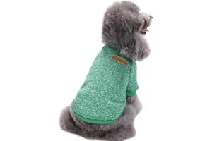 CHBORLESS Pet Dog Classic Knitwear Sweater Warm Winter Puppy Pet Coat Soft Sweater Clothing for Small Dogs (M, Green)
