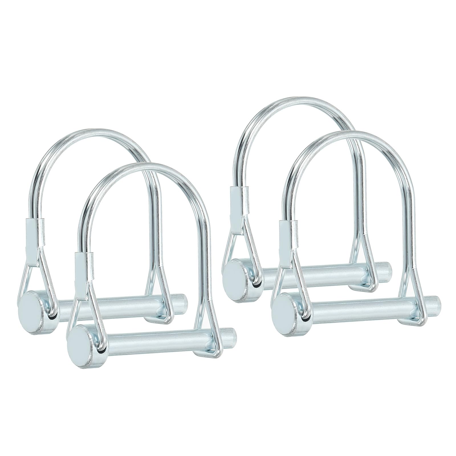 PATIKIL Trailer Coupler Pin 1/4x1-3/4x1.46"(D*L*IW), 4 Pcs Wire Lock Pin Safety Shaft Locking Pin Round Pto Pins for Farm Trailers Lawn Hitches Garden Tractor Kayak Boat (6x45x37mm)