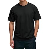 Comdecevis Men's Relaxed Fit Cotton T-Shirt, Pre-Shrunk, S-5XL | Midweight (230g/m&sup2;), breathable, skin-friendly, shape-retention, easy care, crew neck, widened cuffs, ideal for daily wear
