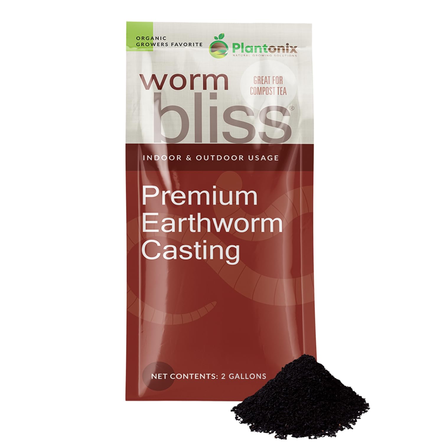 Photo 1 of Worm Bliss (2 Gallons) - Organic Worm Castings for Plants & Gardening - OMRI-Listed Earthworm Castings for Plants, Vegetables, Flowers, & Potting Soil - Organic Garden Fertilizer Rich in Nutrients
