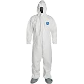 DuPont Tyvek 400 TY122S Disposable Protective Coverall Hood, Boots
