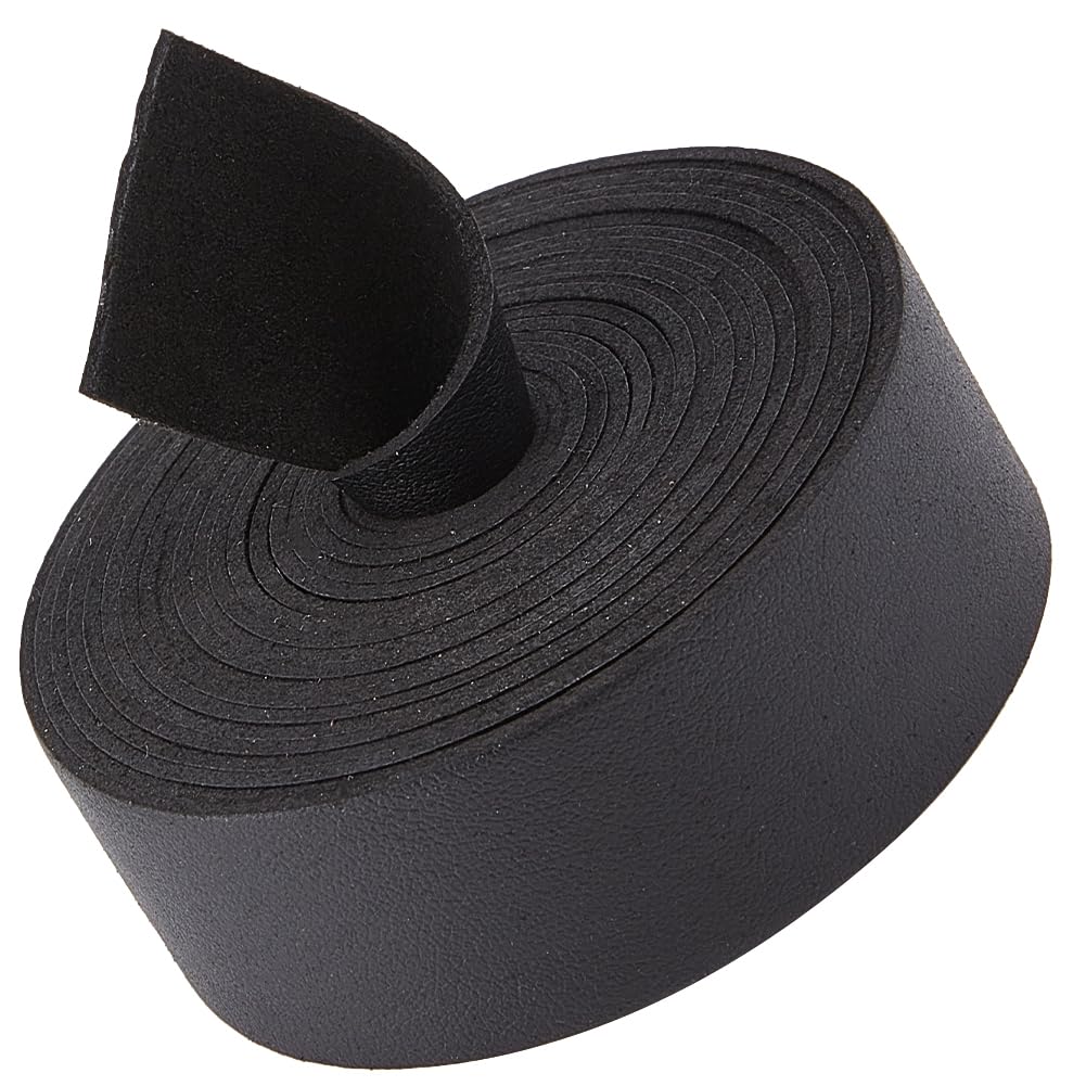 GORGECRAFT 25mm Wide Black Leather Strap 98 Inch Long Flat Leather Cord 1.6mm Thick Imitation Leather Strips Threads Strings for DIY Crafts Guitar Belt Handles Making Braiding Ropes Tooling Workshop
