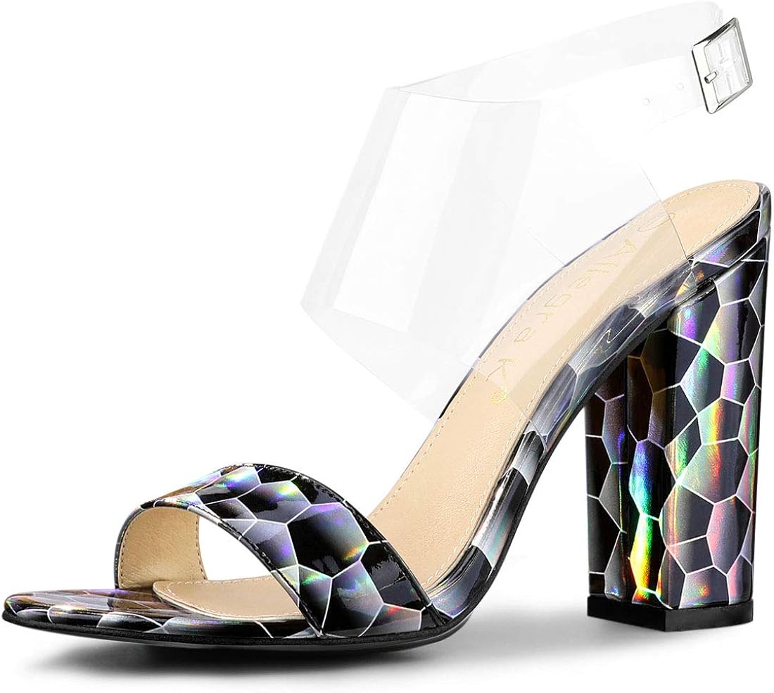 colorful clear heels