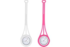 Avaner Silicone Nurse Watch, Luminous Hands Watch, Stethoscope Lapel Watch, Hanging Fob Watch with Pulsometer Scale for Nurses Doctors