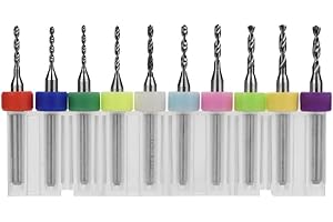 ACOGEDOR 10Pcs Tungsten Carbide Drill Bits Set, 1.1-2.0mm Micro PCB Drill Bits Set, with Storage Box, for PCB Print Circuit Board Jewelry CNC Engraving